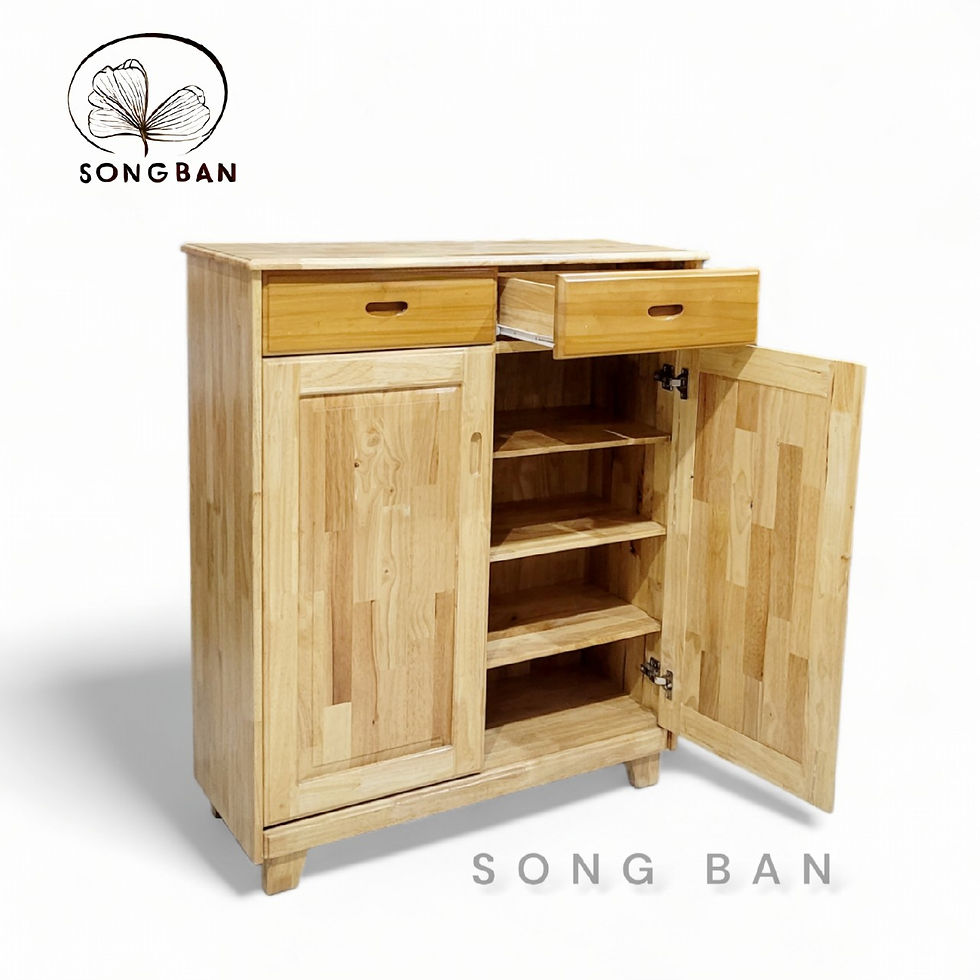 Hình thu nhỏ: Tủ Gỗ Cao Su 2 Cánh Ngang 94.5cm Có Hộc, Tủ Đa Năng Sắp Xếp Đồ