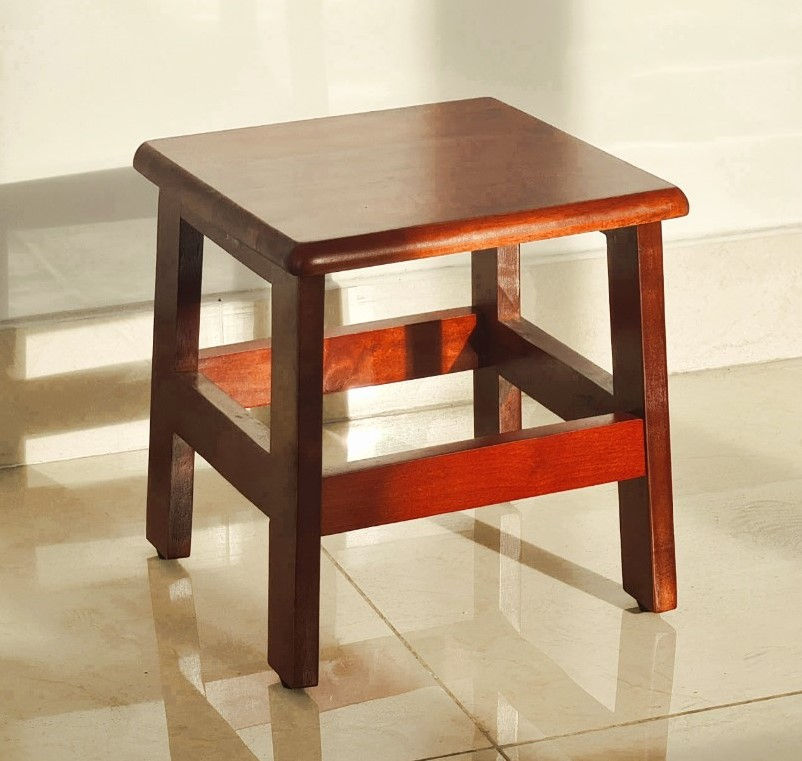 Hình thu nhỏ: Ghế Đôn Gỗ Mặt Vuông Cao 31cm Nhiều Màu - Hàng VN Xuất Khẩu