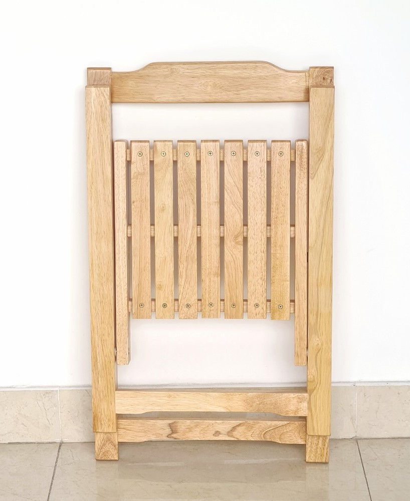Hình thu nhỏ: Ghế Gỗ Cao Su Xếp Gọn Cao 44cm Dày Dặn Nhiều Màu - Hàng VN Xuất Khẩu