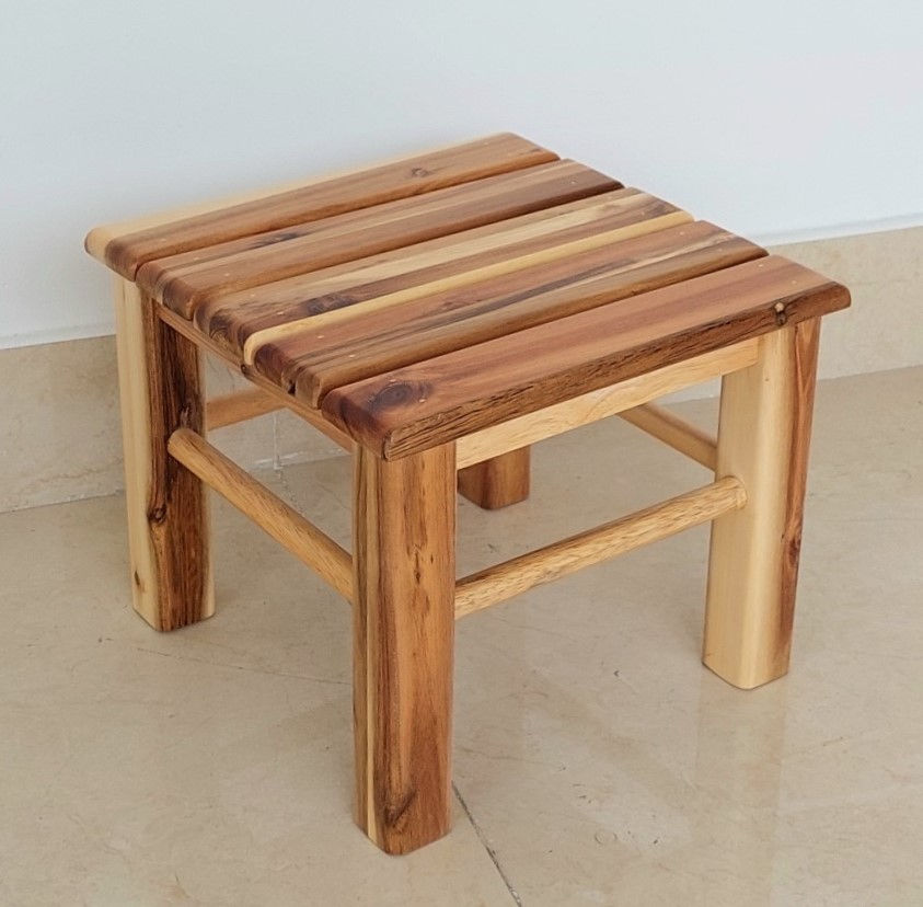 Hình thu nhỏ: Ghế Đôn Gỗ Vuông Cao 24.5cm, Ghế Cafe Phố - Hàng VN Xuất Khẩu