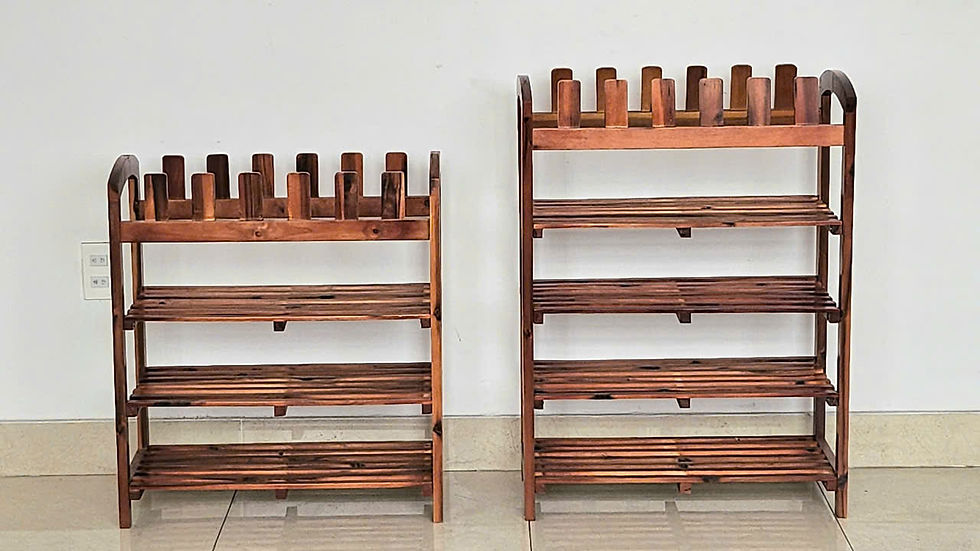 Hình thu nhỏ: Kệ Giày Gỗ 4 Tầng, 5 Tầng Màu Nâu Ngang 63cm Có Thanh Úp Giày Dép