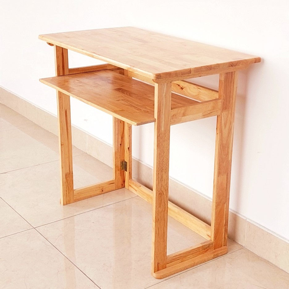 Hình thu nhỏ: Bàn Gỗ Xếp Có Ngăn Kéo 80x45cm, Bàn Làm Việc Xếp Gọn - Hàng VN Xuất Khẩu