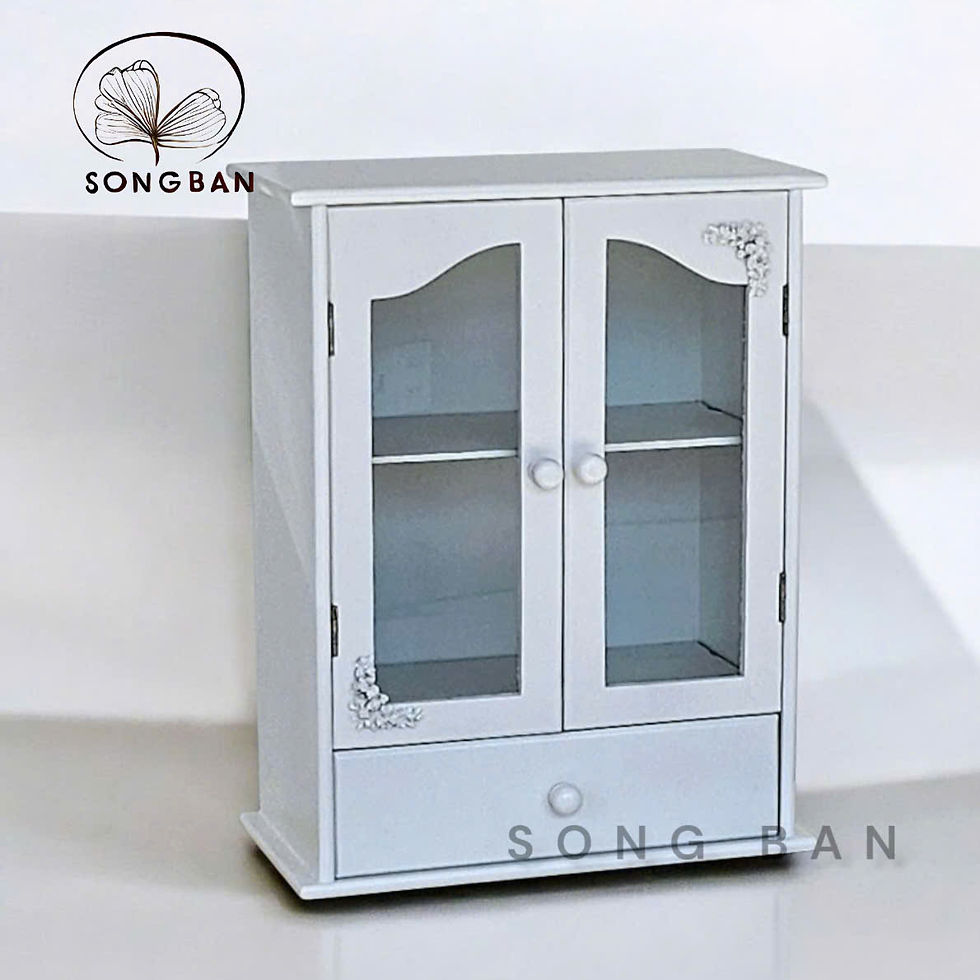 Hình thu nhỏ: Tủ Thuốc Gỗ Nhiều Màu, Tủ Lưu Trữ Đồ Dùng 2 Cánh Có Hộc Treo Tường