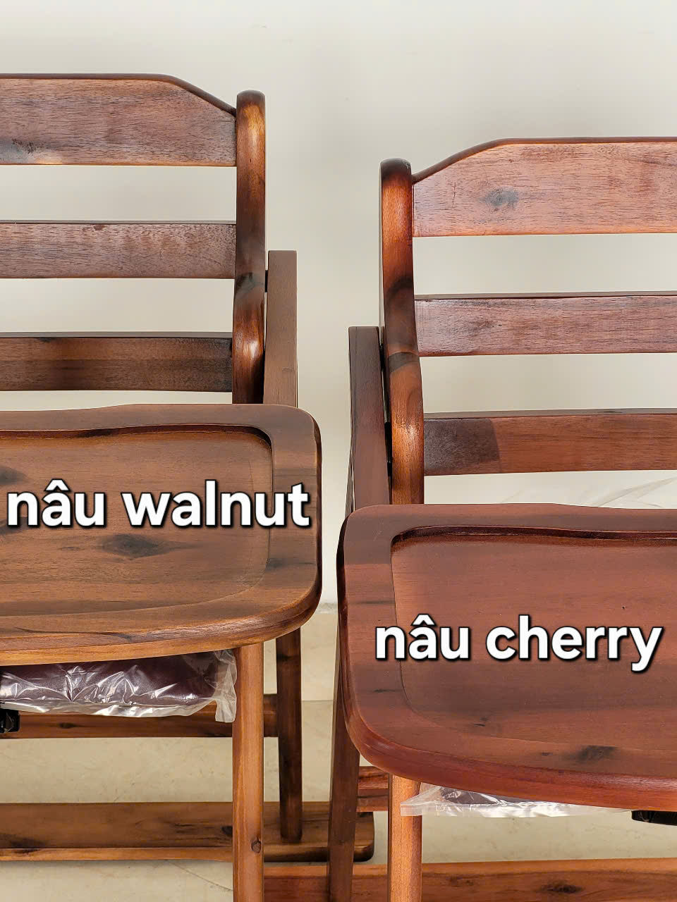 Hình thu nhỏ: Ghế Ăn Dặm Xếp Gọn Gàng Gỗ Cao Su Cho Bé Nhiều Màu - Hàng VN Xuất Khẩu