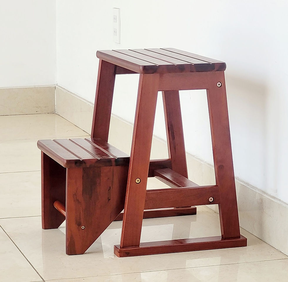 Hình thu nhỏ: Ghế Gỗ Cao Su 2 Tầng Cao 46cm Thắp Nhang, Ghế Đôn Gỗ Tiện Dụng
