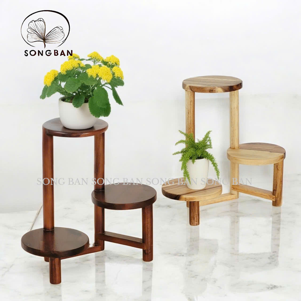Chân Đế Gỗ 3 Tầng Mini Để Bàn Decor Trang Trí Để Chậu Cây, Đồ Lưu Niệm