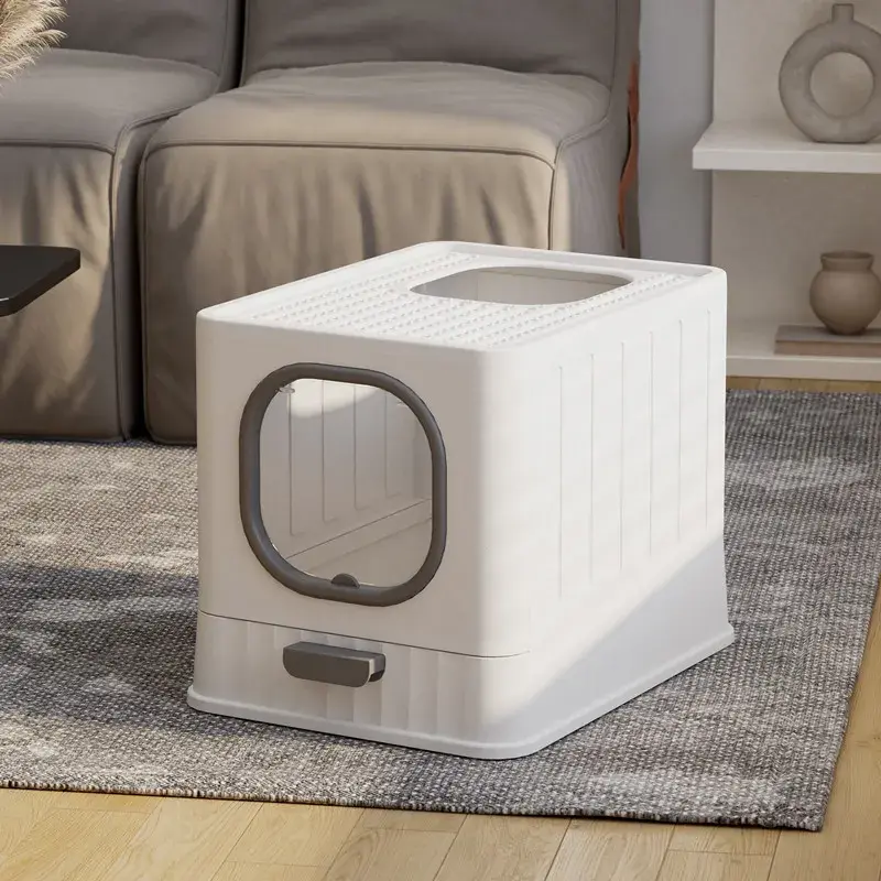 Thumbnail: Folding Enclosed Cat Litter Box