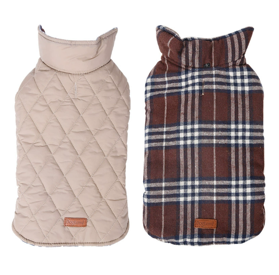 Thumbnail: Waterproof Reversible Plaid Dog Jacket for Pets