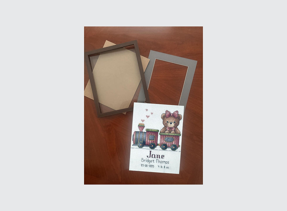 Thumbnail: Personalized Embroidered Children's Wall Art: Teddy Bear Nursery Decor