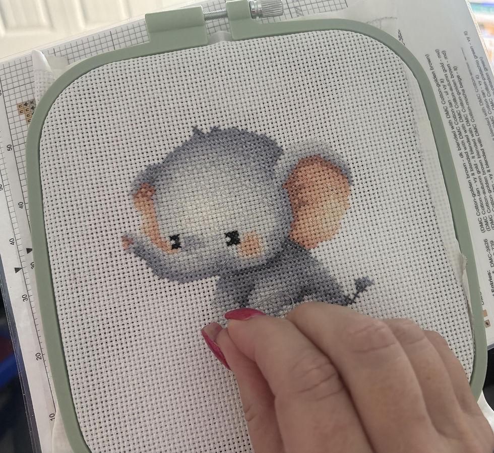 Thumbnail: Personalized Embroidered Children's Wall Art: Elephant Nursery Decor