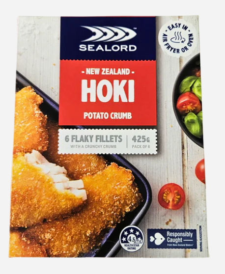 紐西蘭Sealord Hoki 脆炸茨魚柳(6片裝)425g/盒|型號:102078