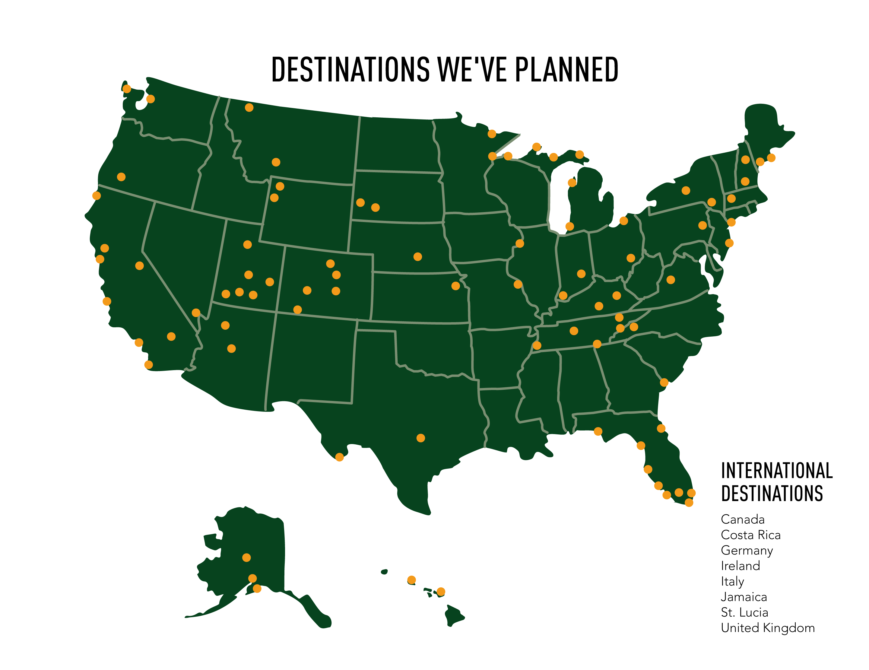 Destinations map