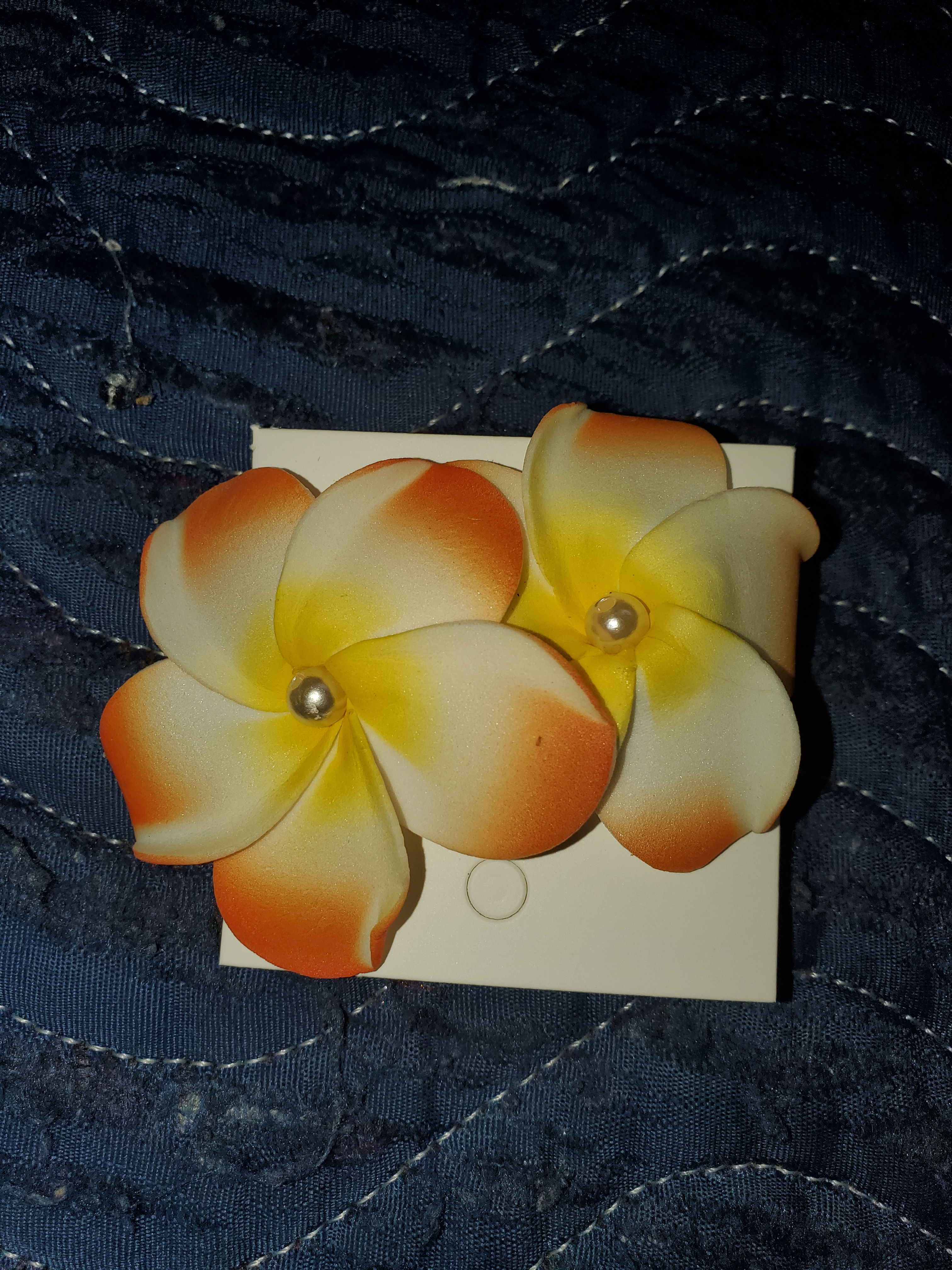 Orange Flower Earrings