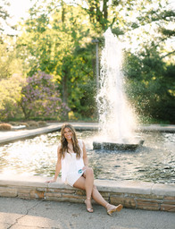 Senior group portraits at Michigan State University during golden hour