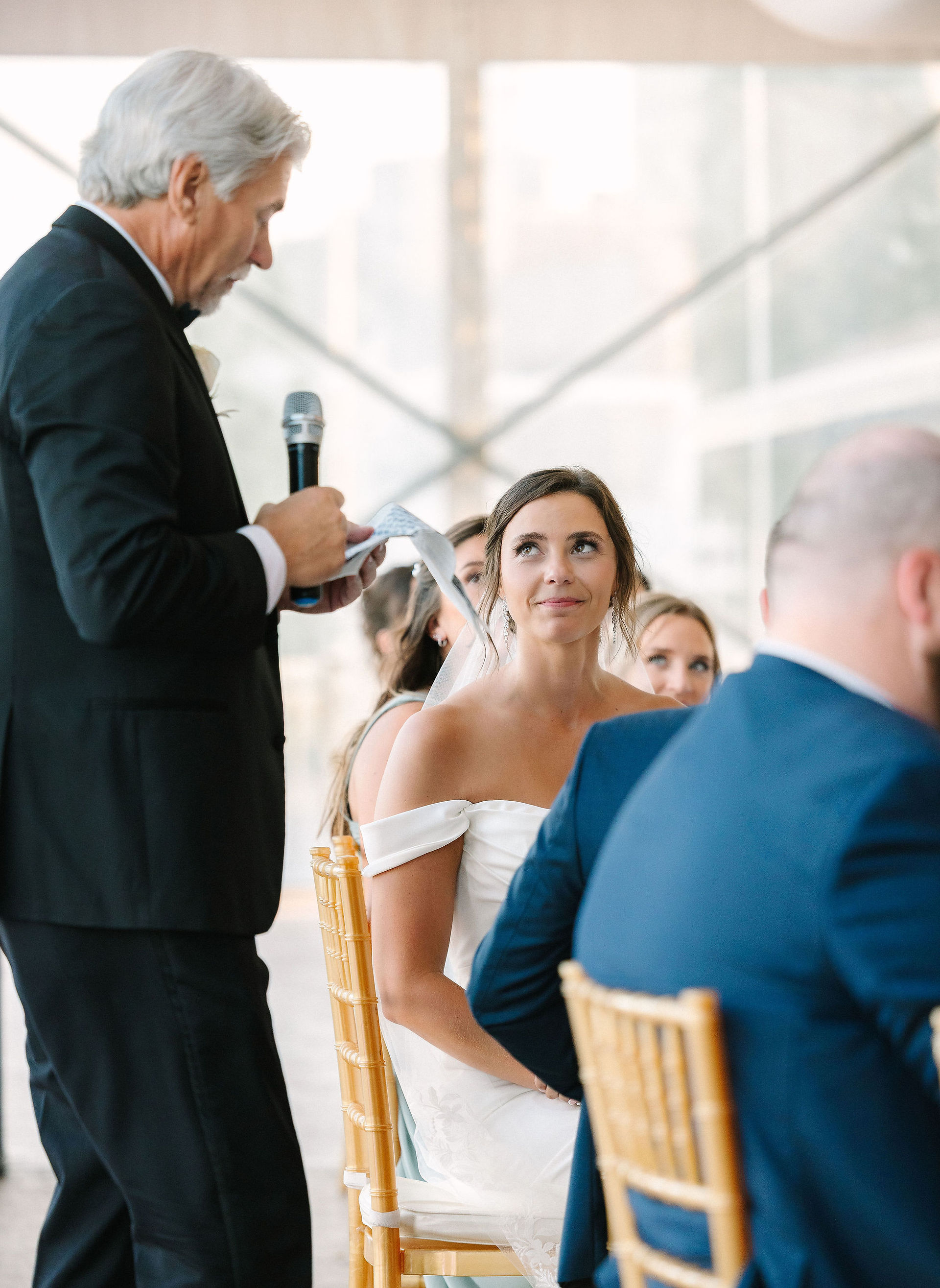 Bride and groom celebrating at their Silver Shores wedding reception