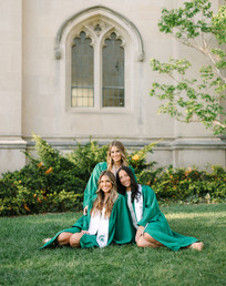 Michigan State graduation photo ideas with friends at Beaumont Tower