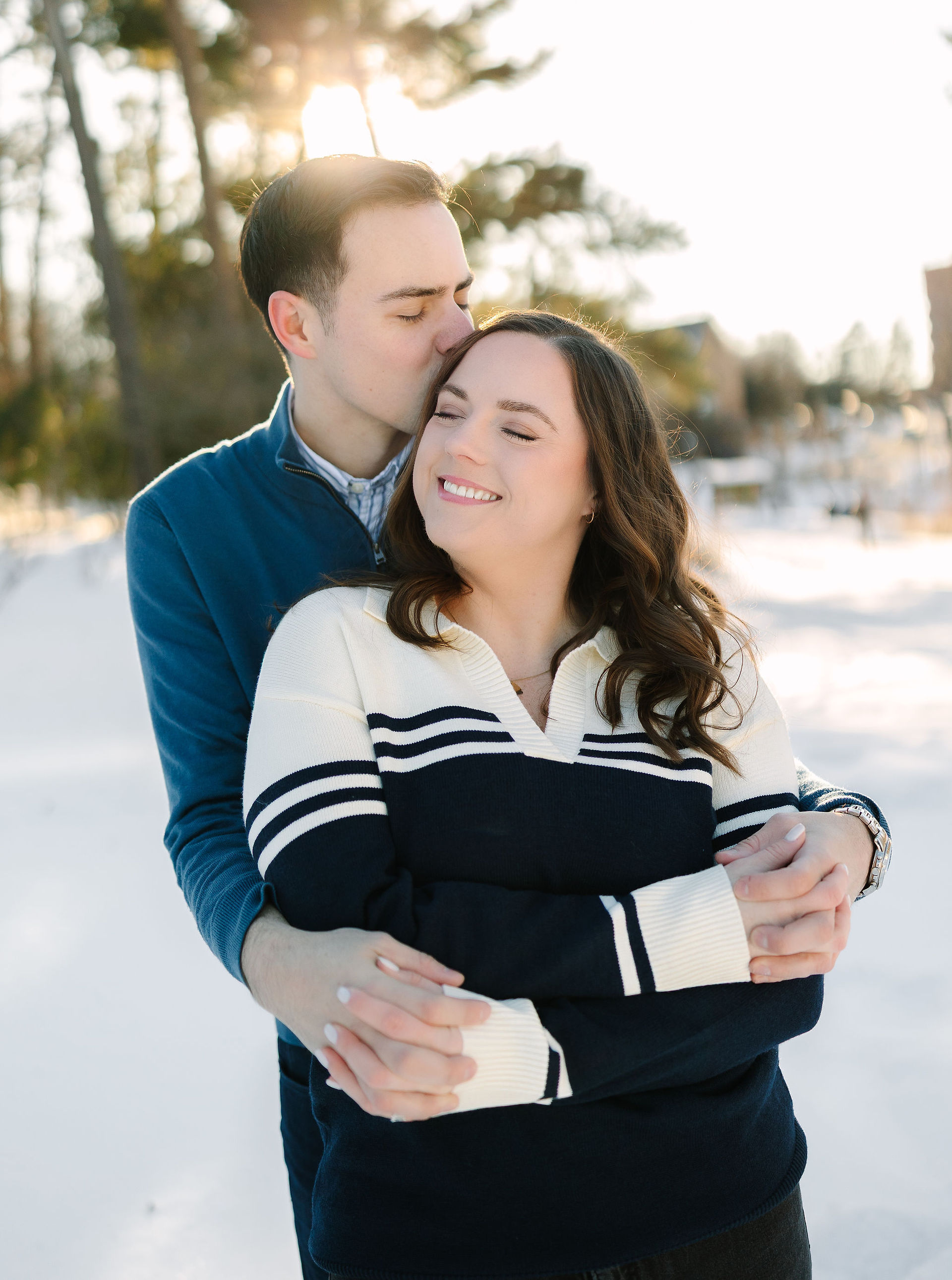 Ann Arbor wedding and engagement photographer capturing winter portraits