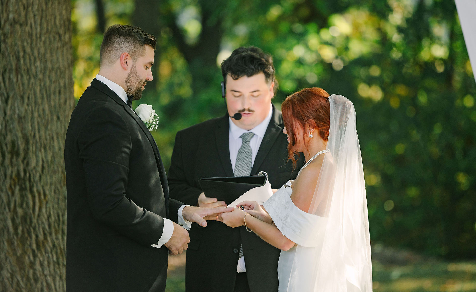 Perfect summer backyard wedding in Michigan with timeless white and greenery decor and vintage details
