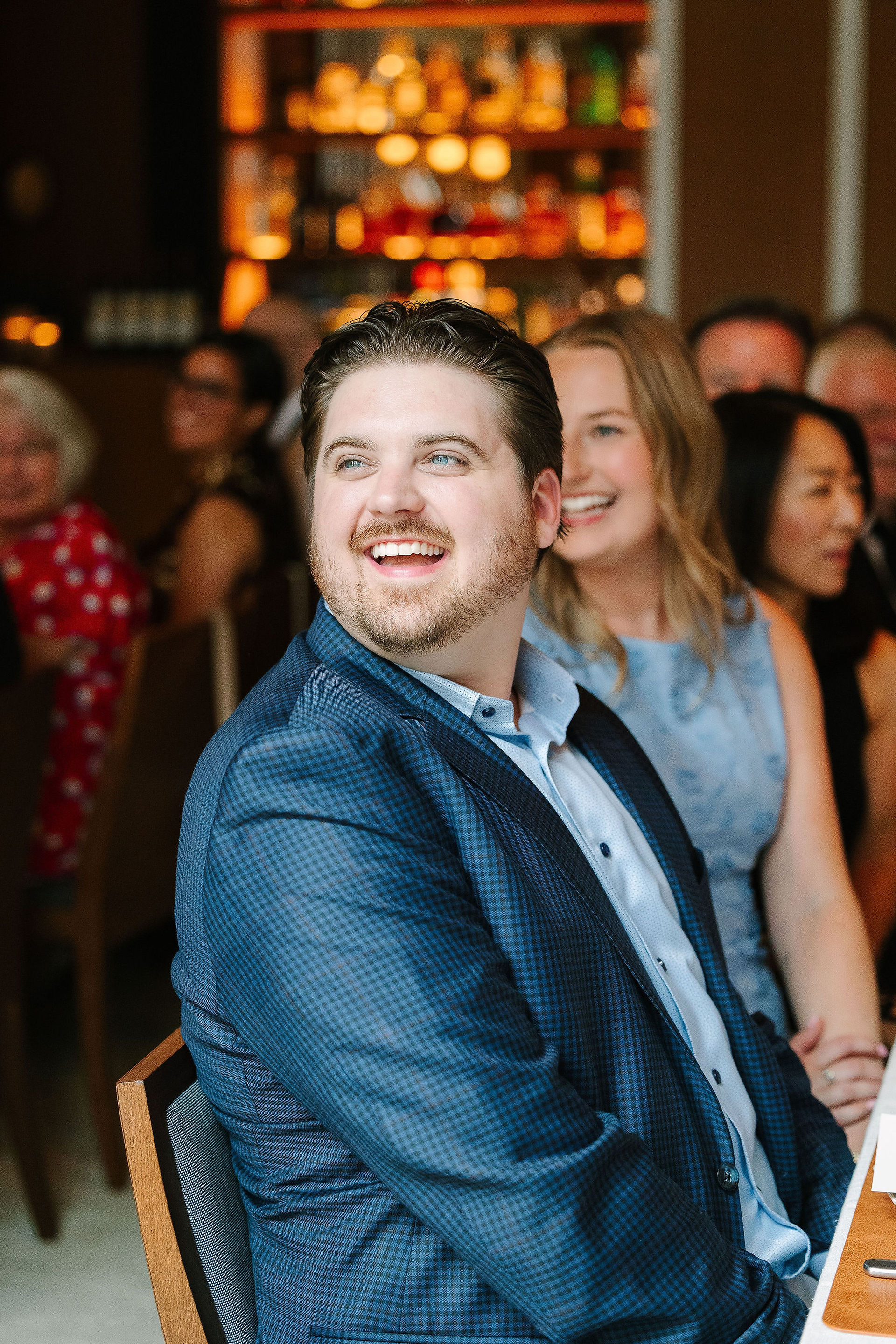 Newlyweds celebrating their intimate wedding at Shinola Hotel.