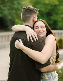 Sunset engagement portraits at Cranbrook House & Gardens in Bloomfield Hills, Michigan.