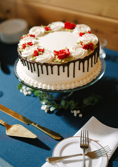 Wedding reception details inside Creekside Acres Event Barn in Goodrich, Michigan.