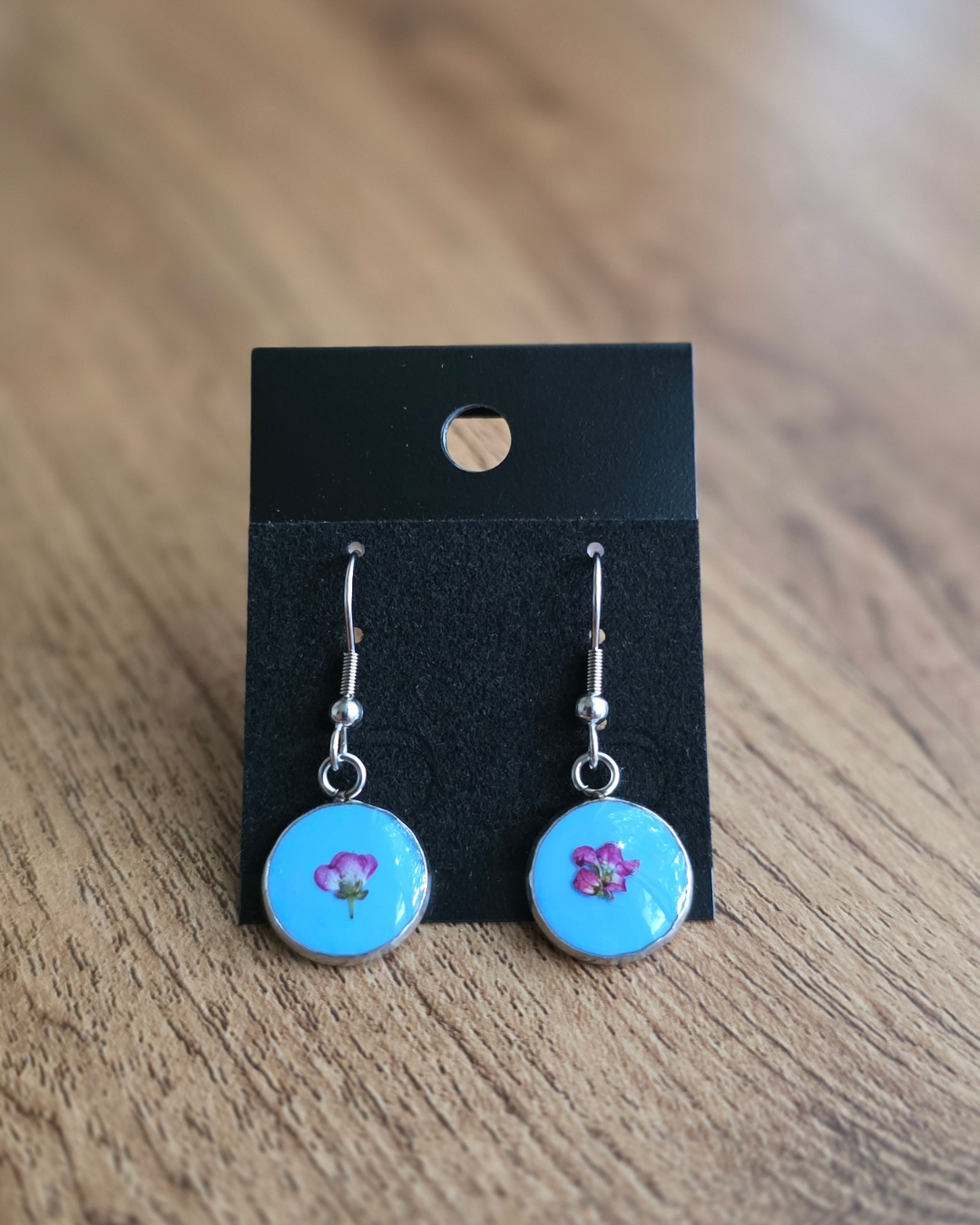 Cotton Candy Pressed Flower Earrings