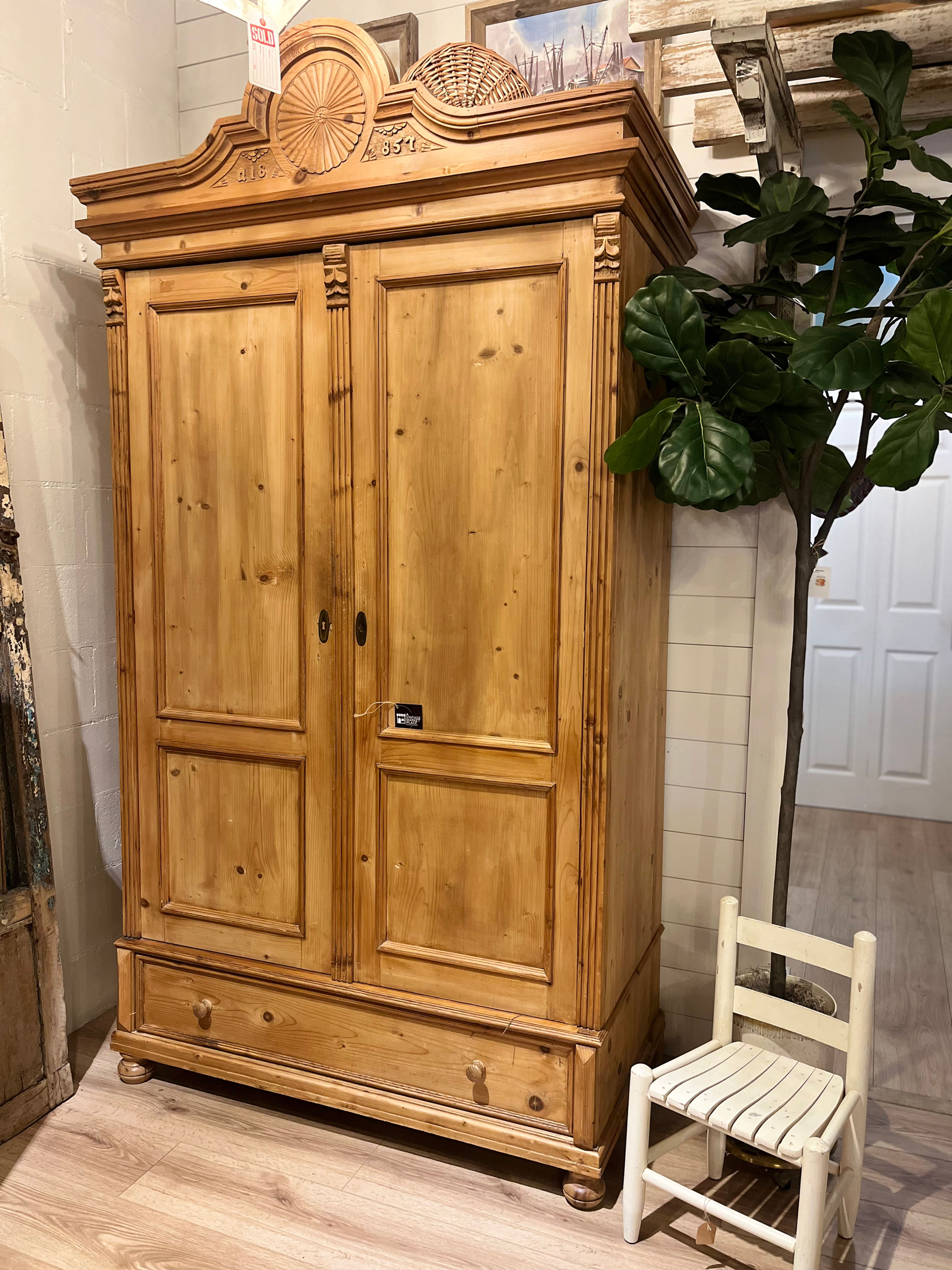 English Pine Armoire 