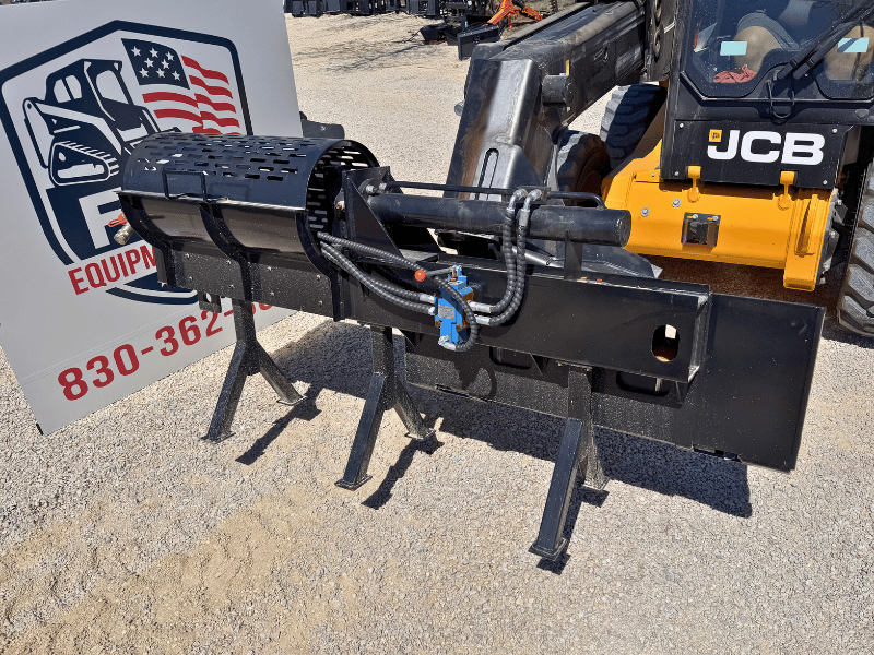 18 ton future log splitter skid steer attachment front view