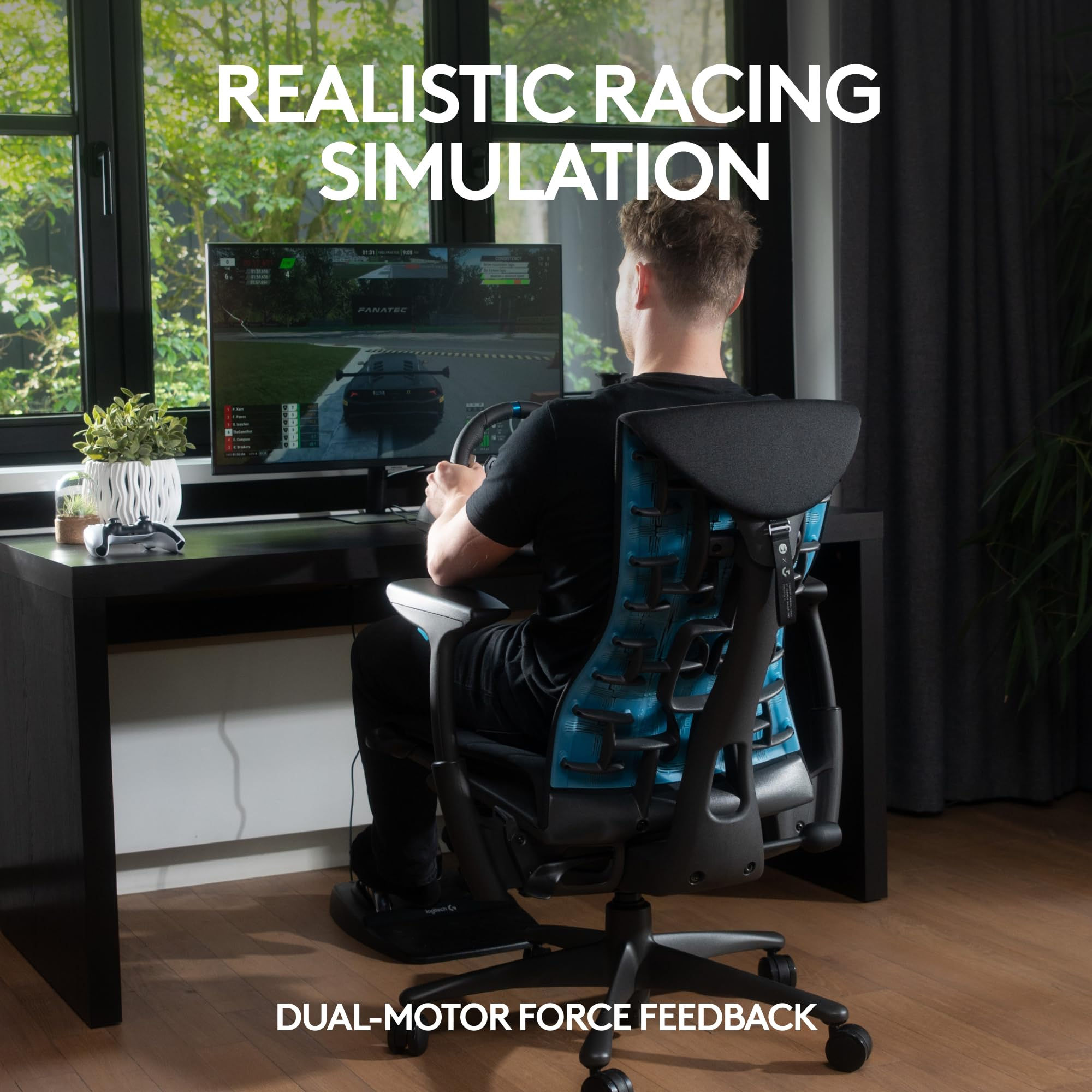 Logitech G G29 Driving Force Racing Wheel and Floor Pedals, Real Force Feedba...
