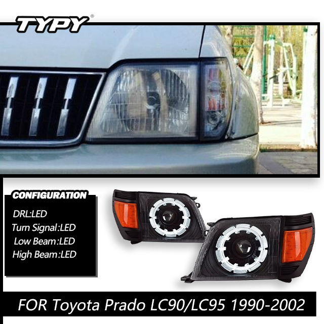 TYPY Car For Toyota Prado LC95 Headlights 1996-2002 Upgrade Modified New DRL Dyn
