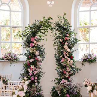 floral archway at iscoyd park