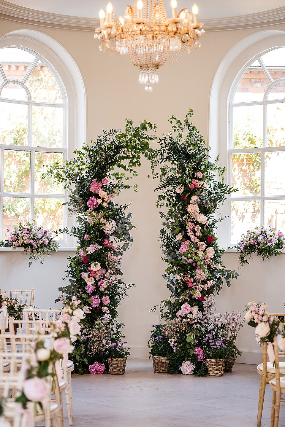 floral archway at iscoyd park