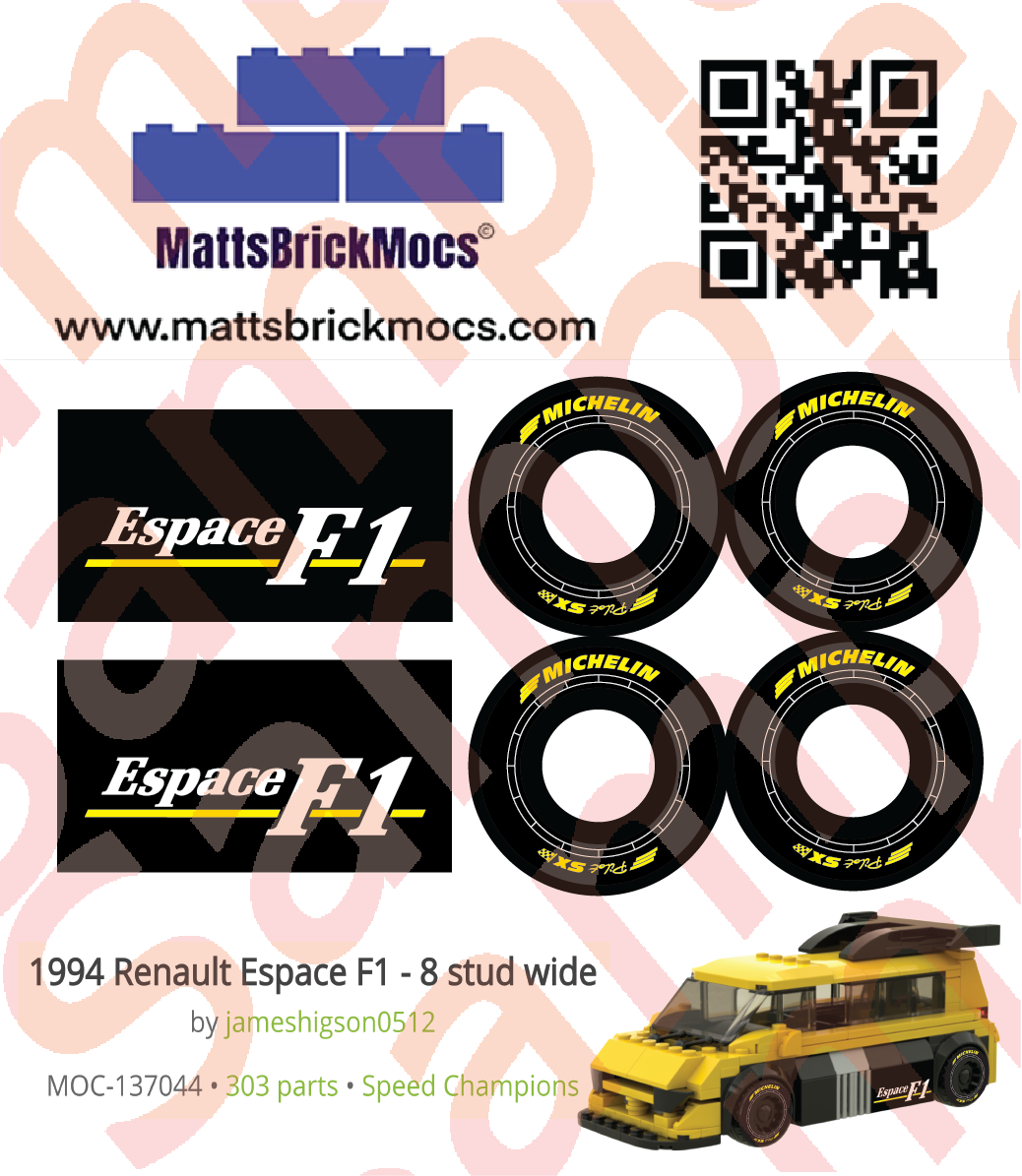 Stickers forThe LEGO 1994 Renault Espace F1 MOC by jameshigson0512