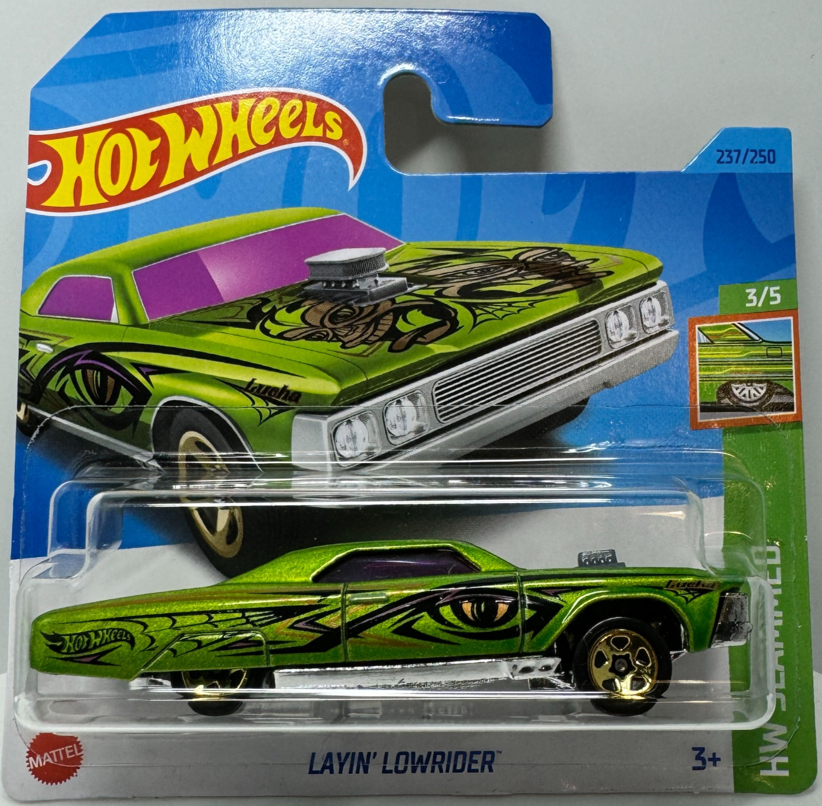 Hot Wheels SLAMMED Layin Lowrider GREEN 3/5 1/64th Scale Model
