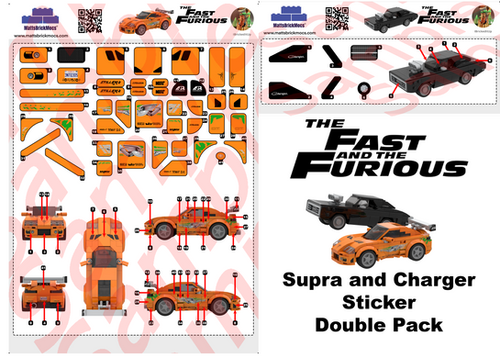 Sticker set for Supra & Charger (6stud) MOCs from Fast & Furious by ...