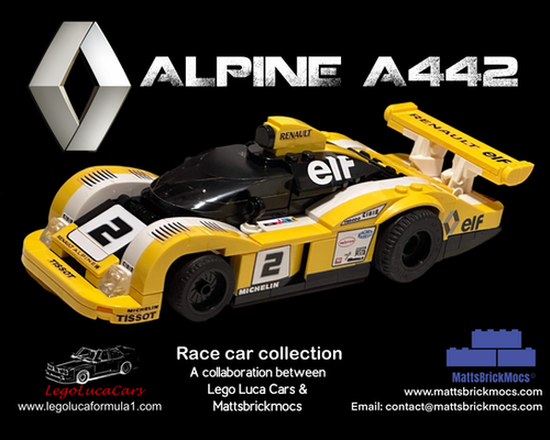 Lego MOC-Alpine A442-Racecar-Custom Model-PDF Instructions(NO
