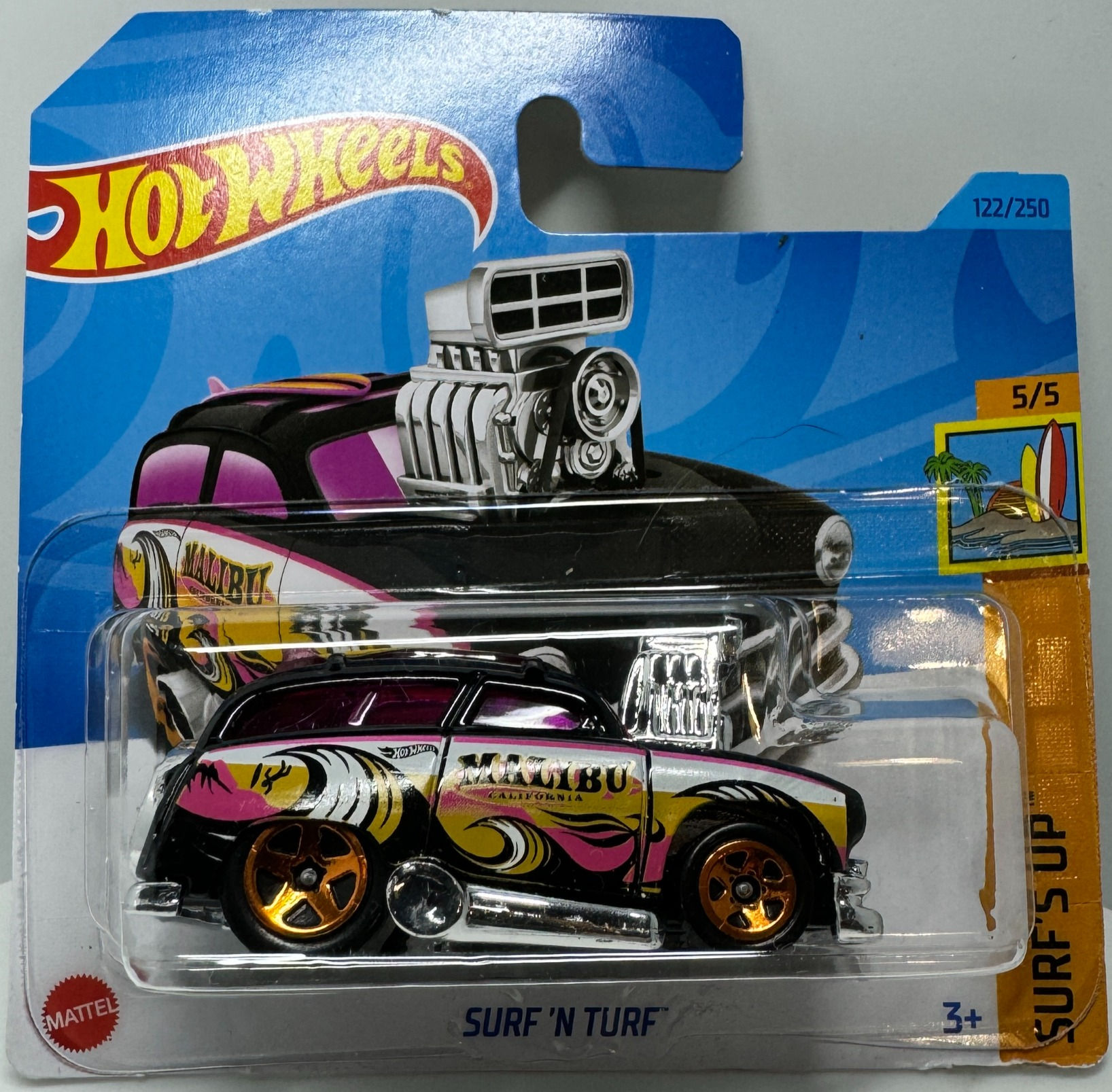 Hot Wheels SURF'S UP Surf N Turf BLACK 5/5 1/64th Scale Model