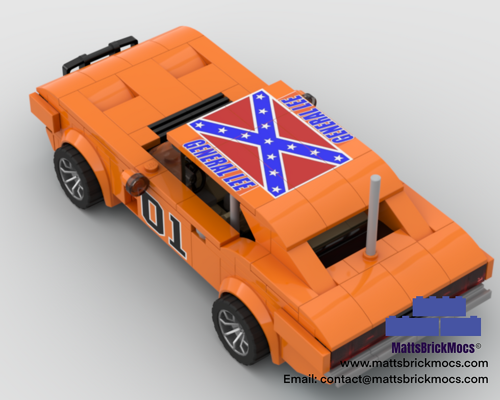 Thumbnail: Orange Dodge Charger General Lee Lego Instructions Above View