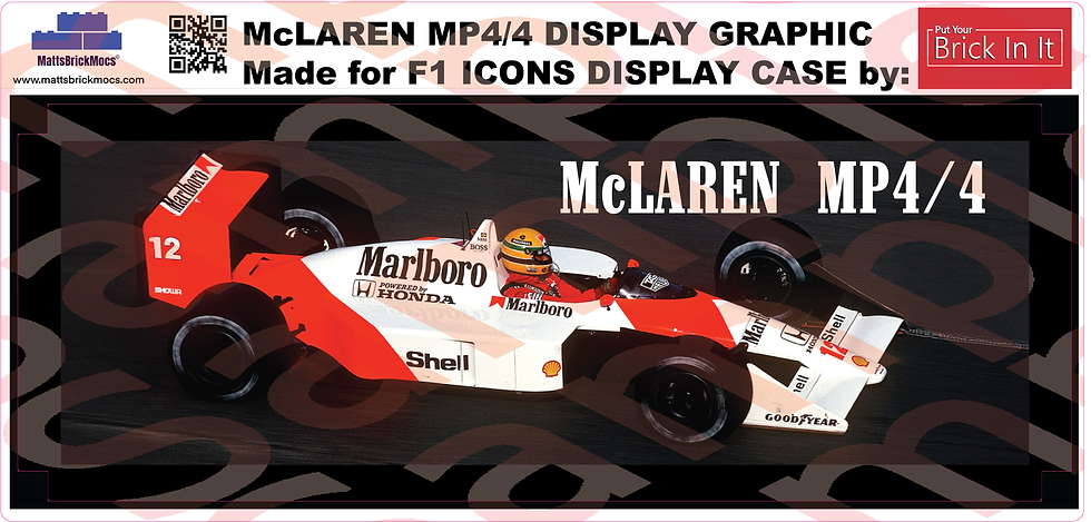 F1 McLaren MP4/4  Background Graphics For LEGO and MOC Display Cases