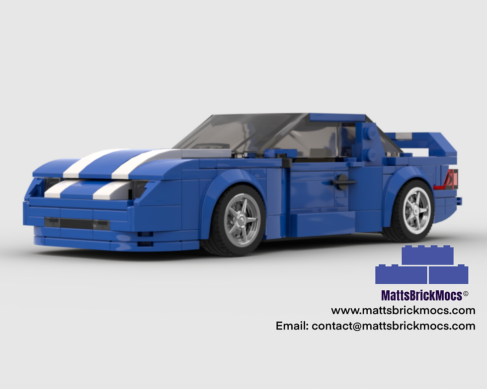 Z28 Camaro Blue Instructions Lego Side View