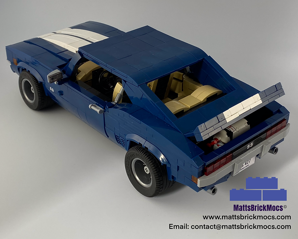 Thumbnail: 69 Camaro SS Blue Instructions Rear Side View Lego