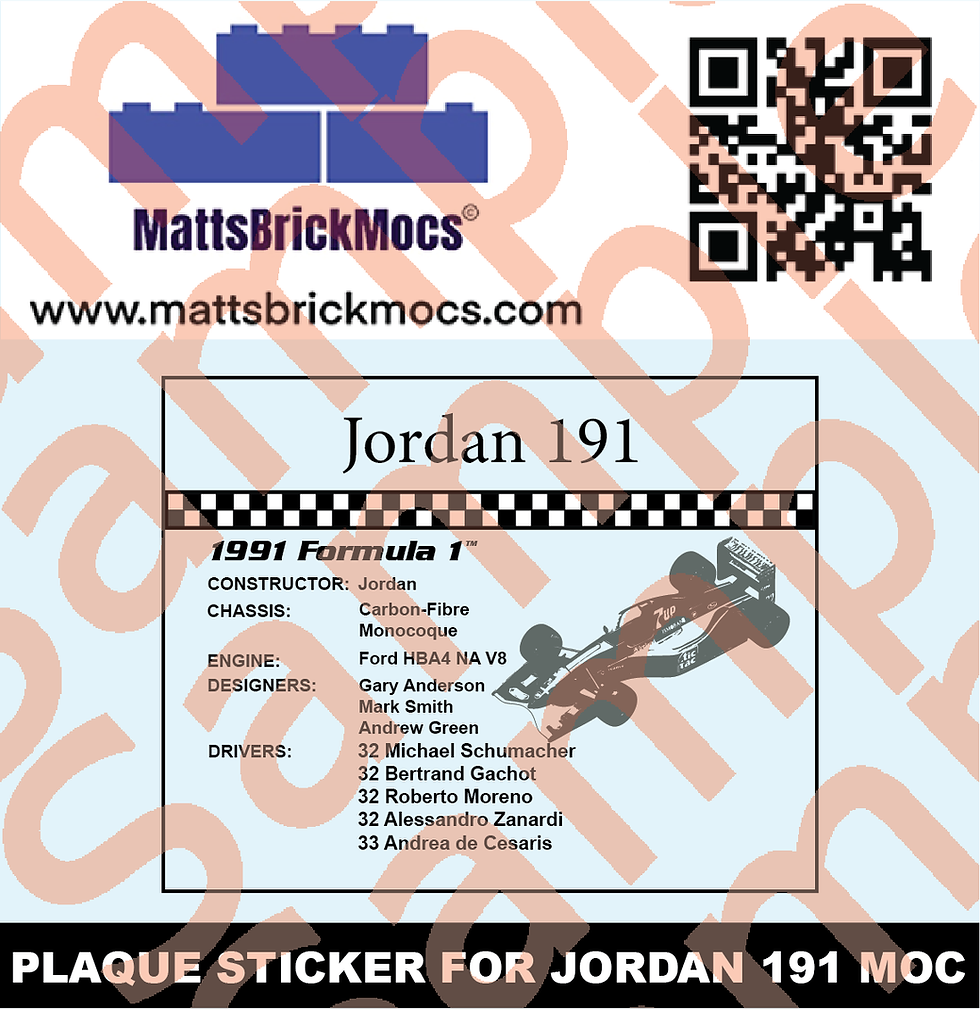 Thumbnail: Sticker Set For Lego Jordan 191 F1 MOC by Bentobrick