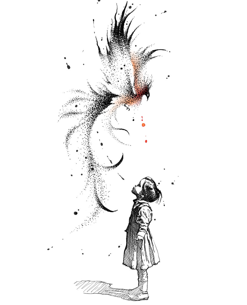 Fille et phoenix
