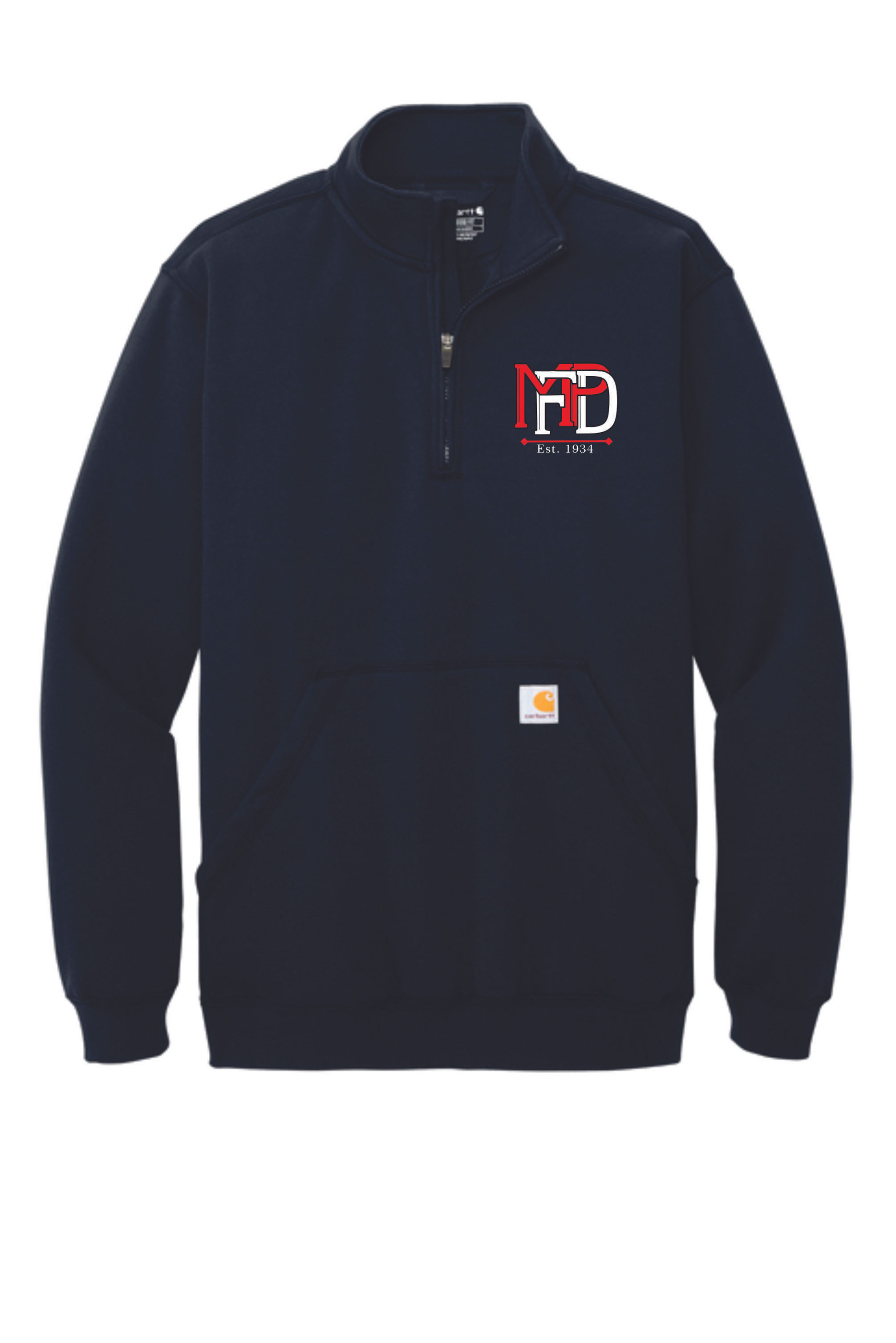 Carhartt MPFD #1 Quarter Zip Fleece Pull Over EMBROIDERED