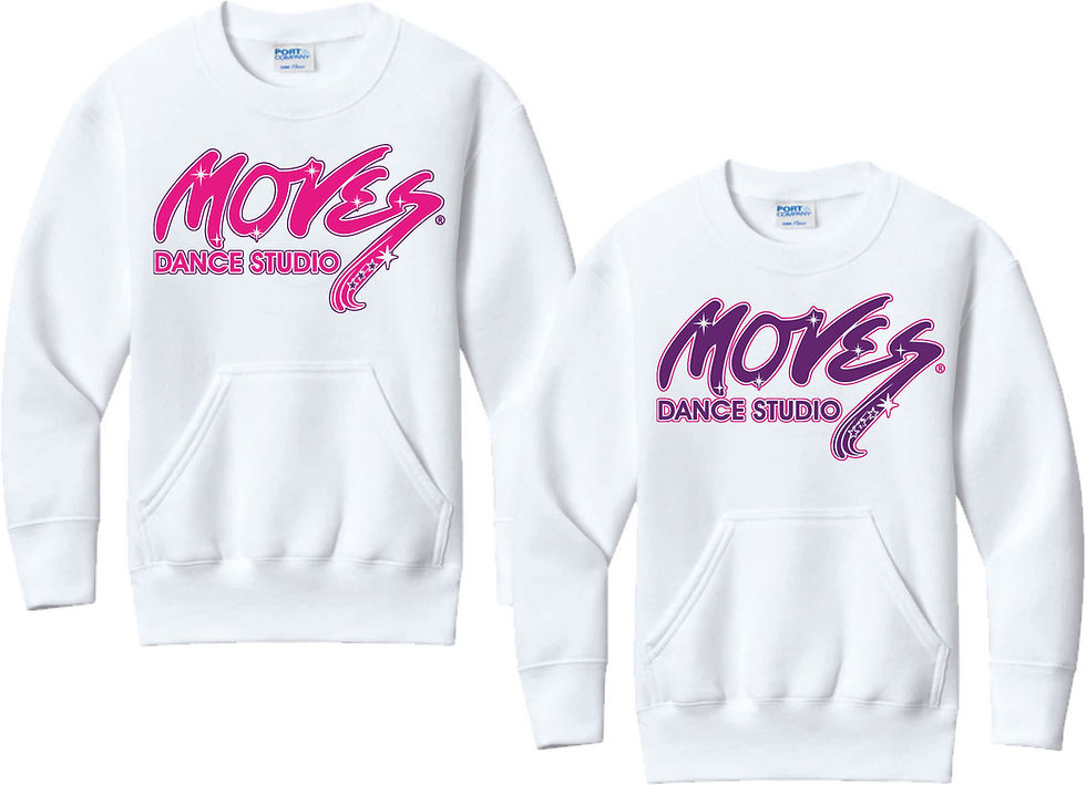 Thumbnail: Moves White Pocket Crewneck sweatshirt with Rhinestones