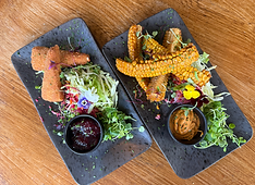 Corn ribs and brie wedges served at The Tavern Inn country pub