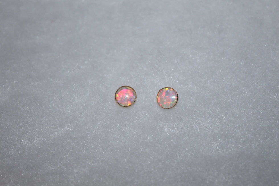 Thumbnail: White Opal Gold Studs