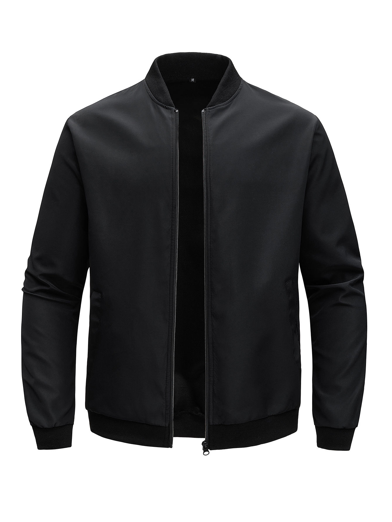 Veste courte ample à col baseball, couleur unie, collection printemps-automne 20