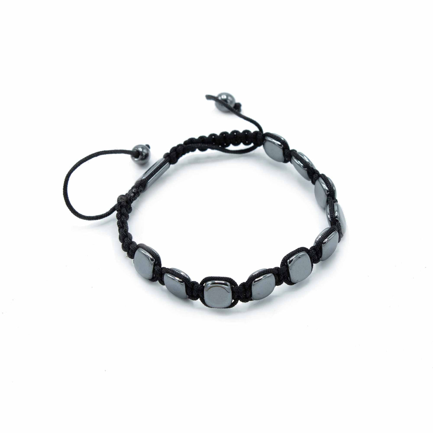 Pulseira Magnética Shamballa de Hematita -  Cantos arredondados