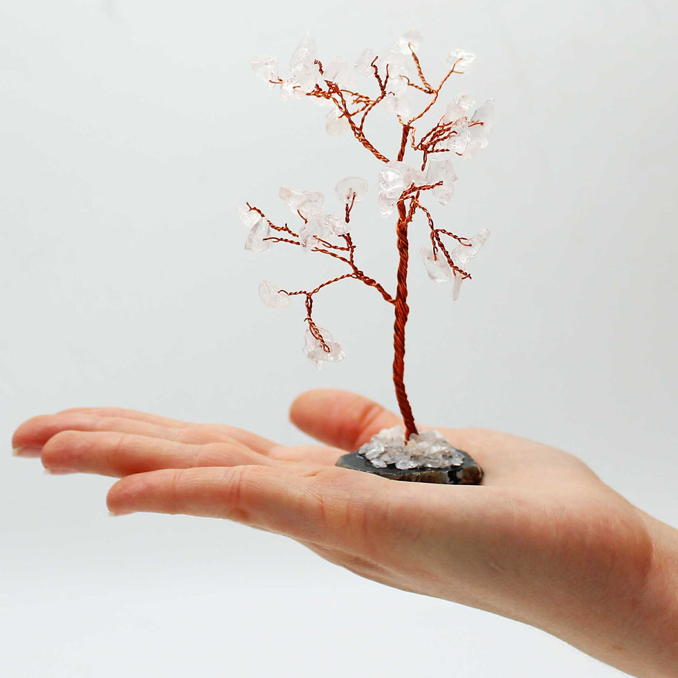 Miniatura: Árvore de Pedras preciosas: Quartzo Rosa (35 Pedras)